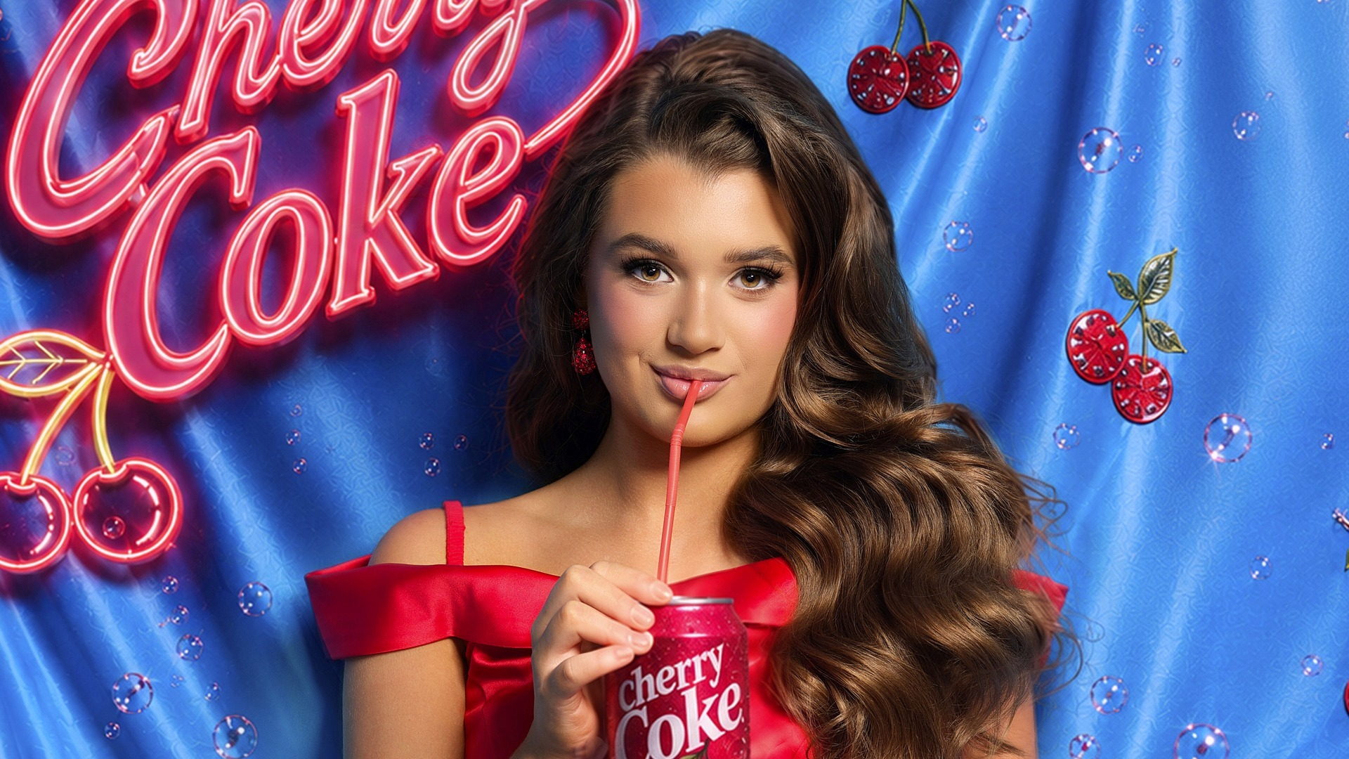 Themed portrait with a cherry soda set